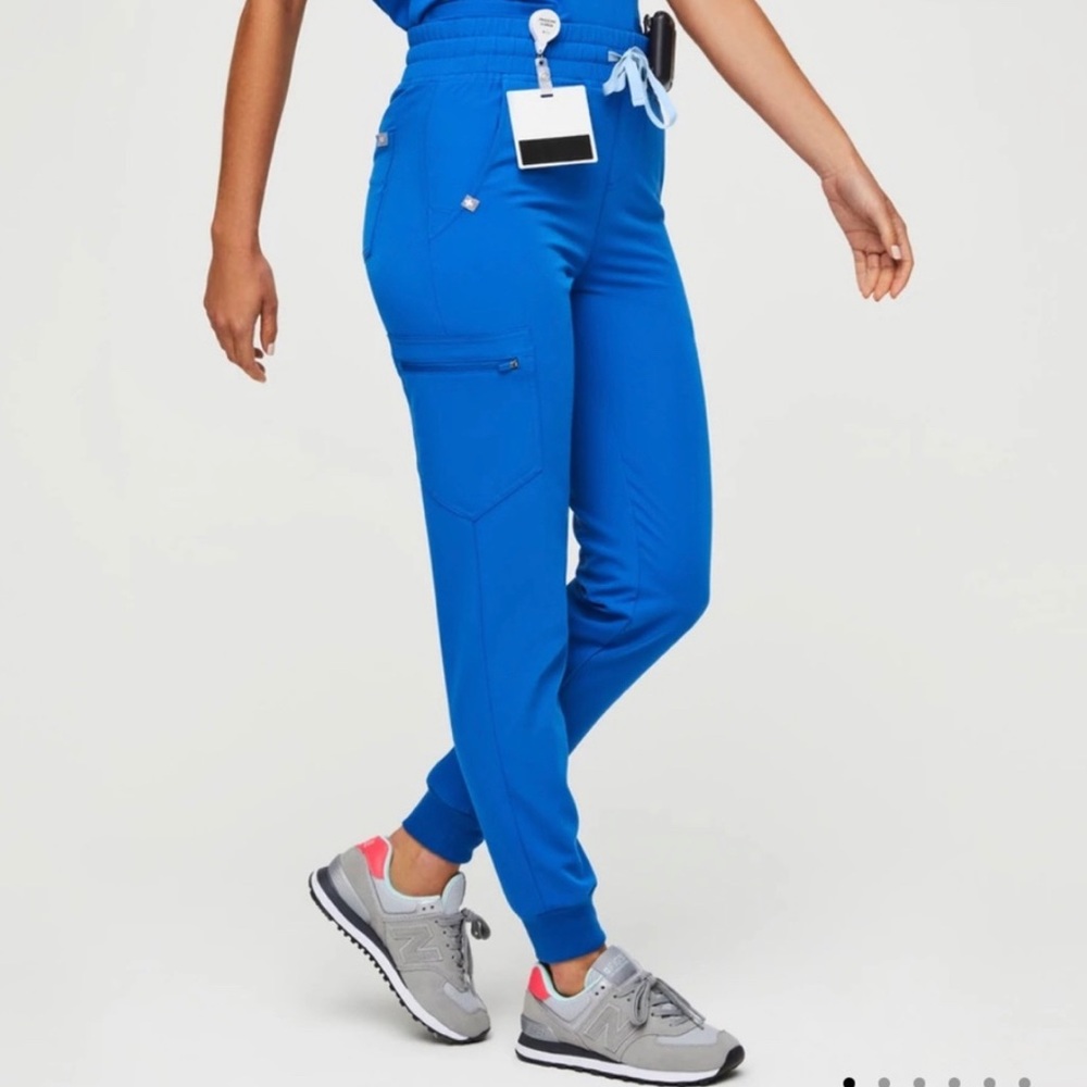 Figs royal blue Zamora high waisted scrub bottoms XS